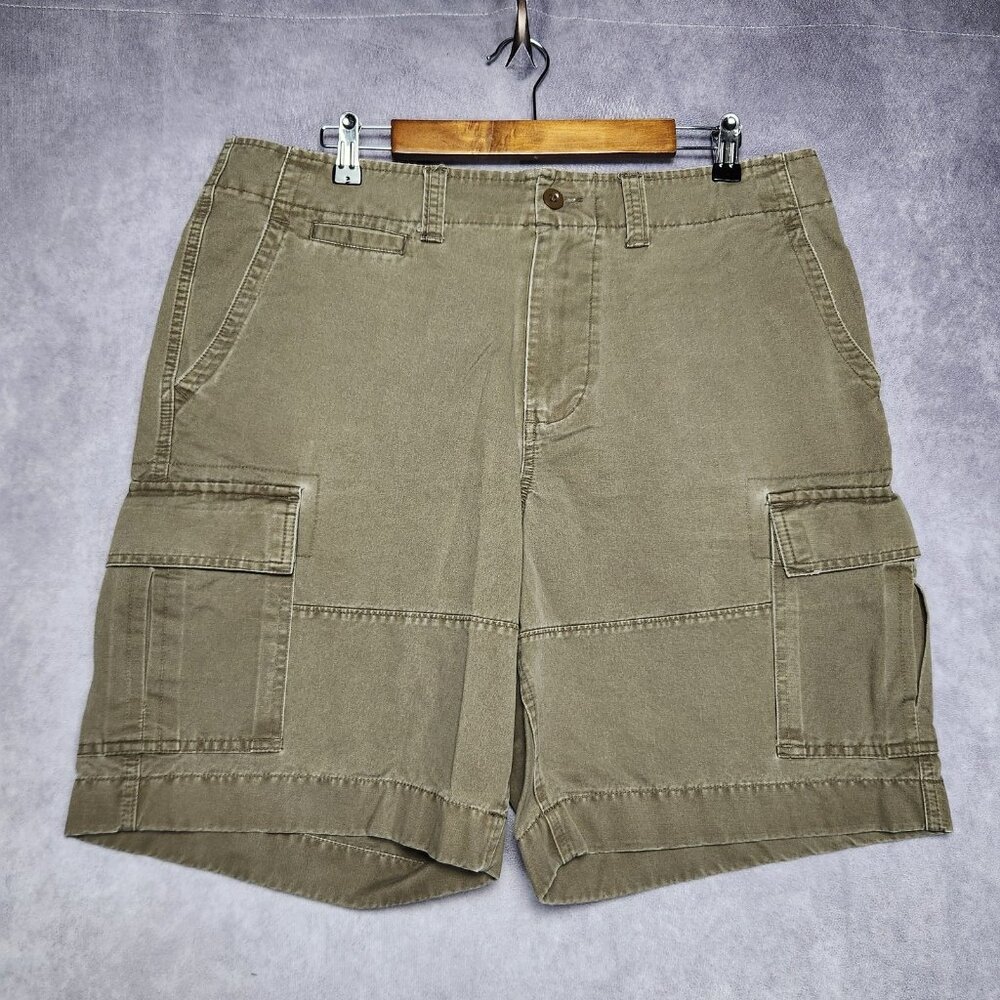 GAP Cargo Shorts Mens 36 Khaki Casual Utility Pockets Outdoors Brown Cotton
